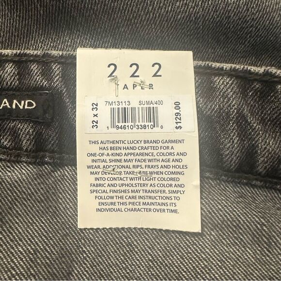 Lucky Brand 222 Taper  NWT Mens' Size 32X32 Distrssed Gray Mens' Stretch Jeans - Picture 10 of 12
